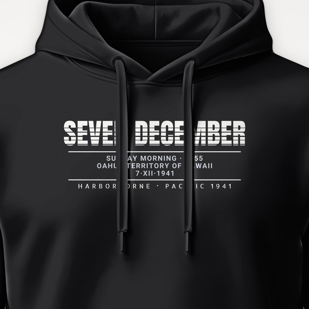Seven December Scanline Hoodie, front print detail