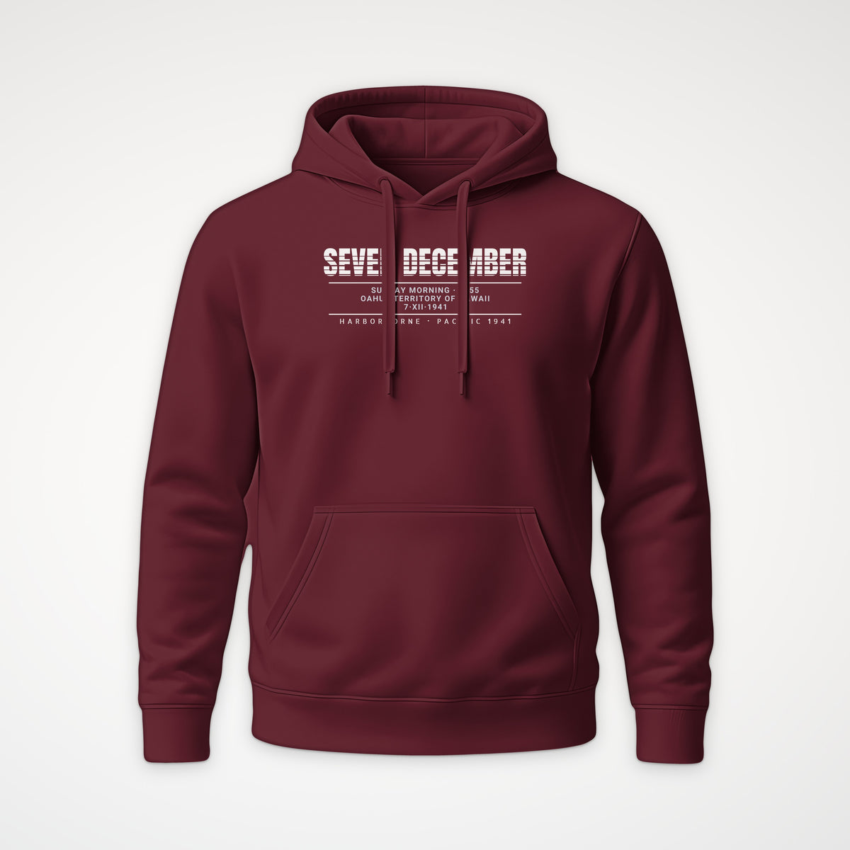 Seven December Scanline Hoodie in Burgundy