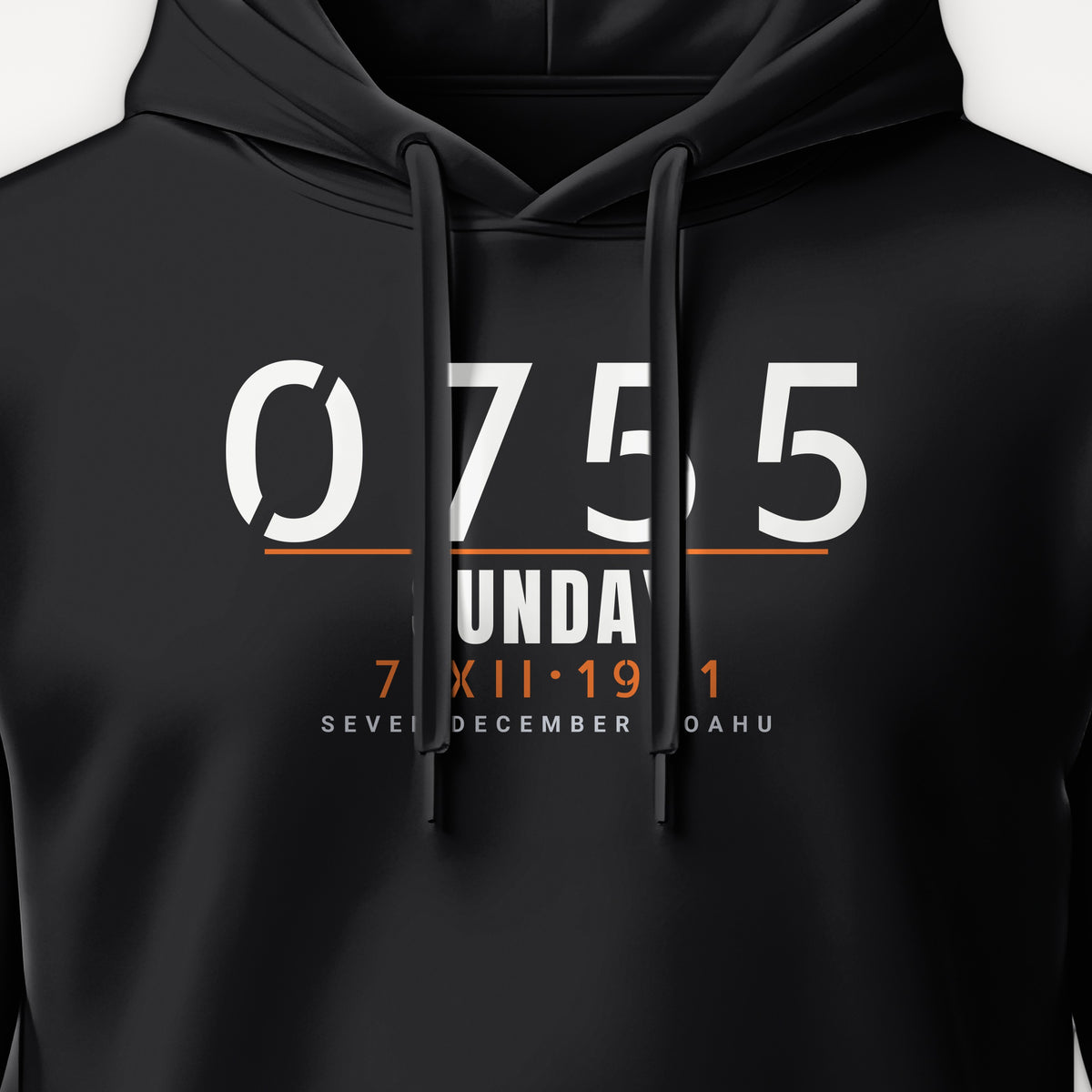 Seven December 0755 Hoodie, front print detail