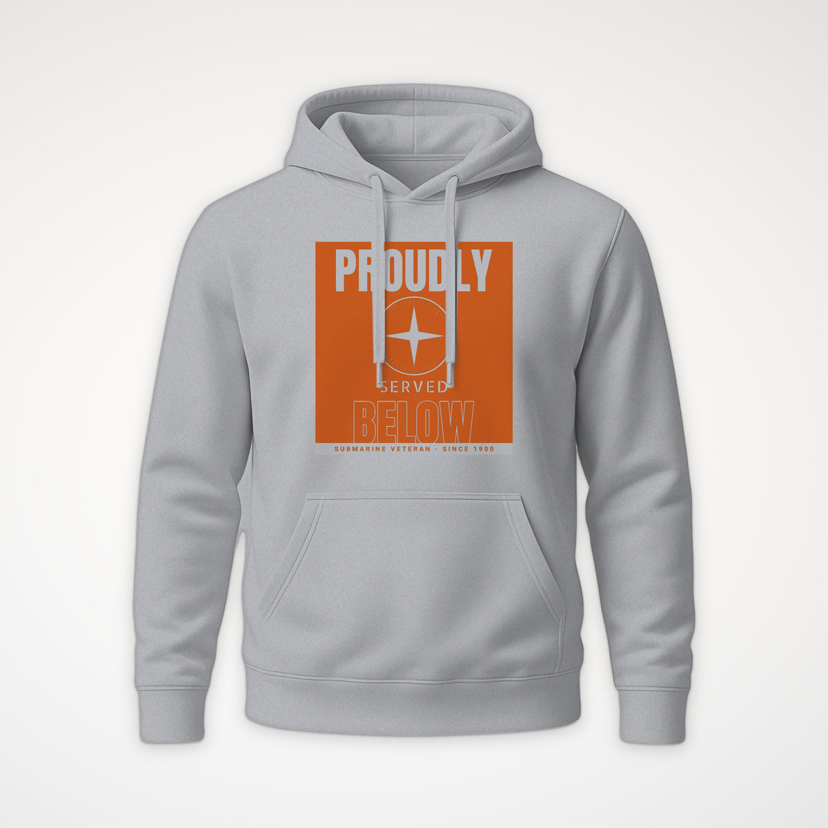 Proudly Served Below Poster Hoodie in Heather Grey