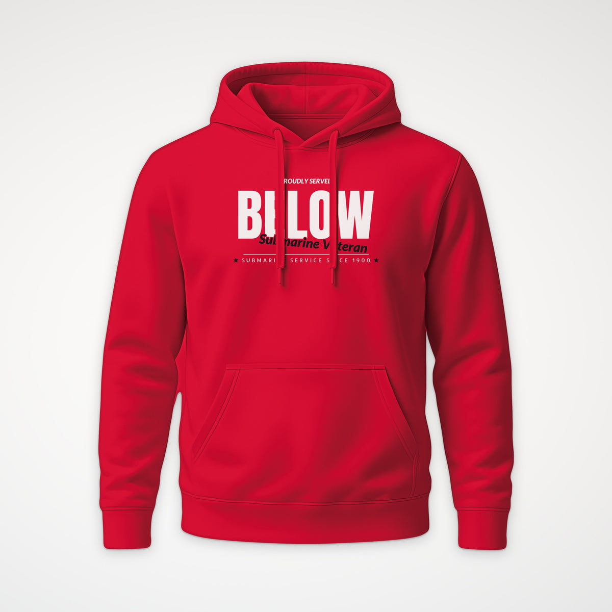 Proudly Served Below Club Hoodie in Red