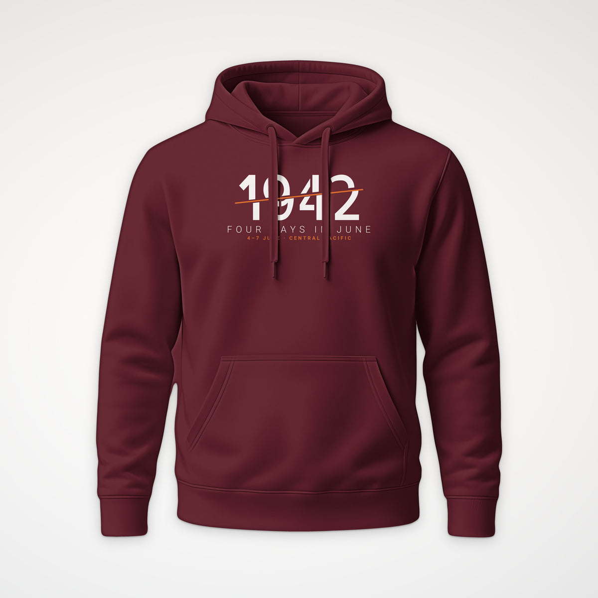 Four Days in June 1942 Sliced Hoodie in Burgundy