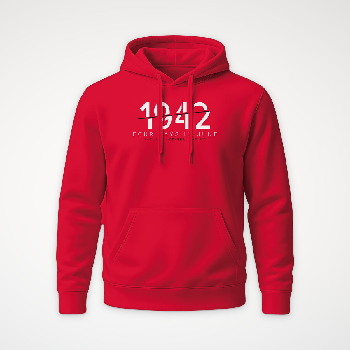 Four Days in June 1942 Sliced Hoodie in Red