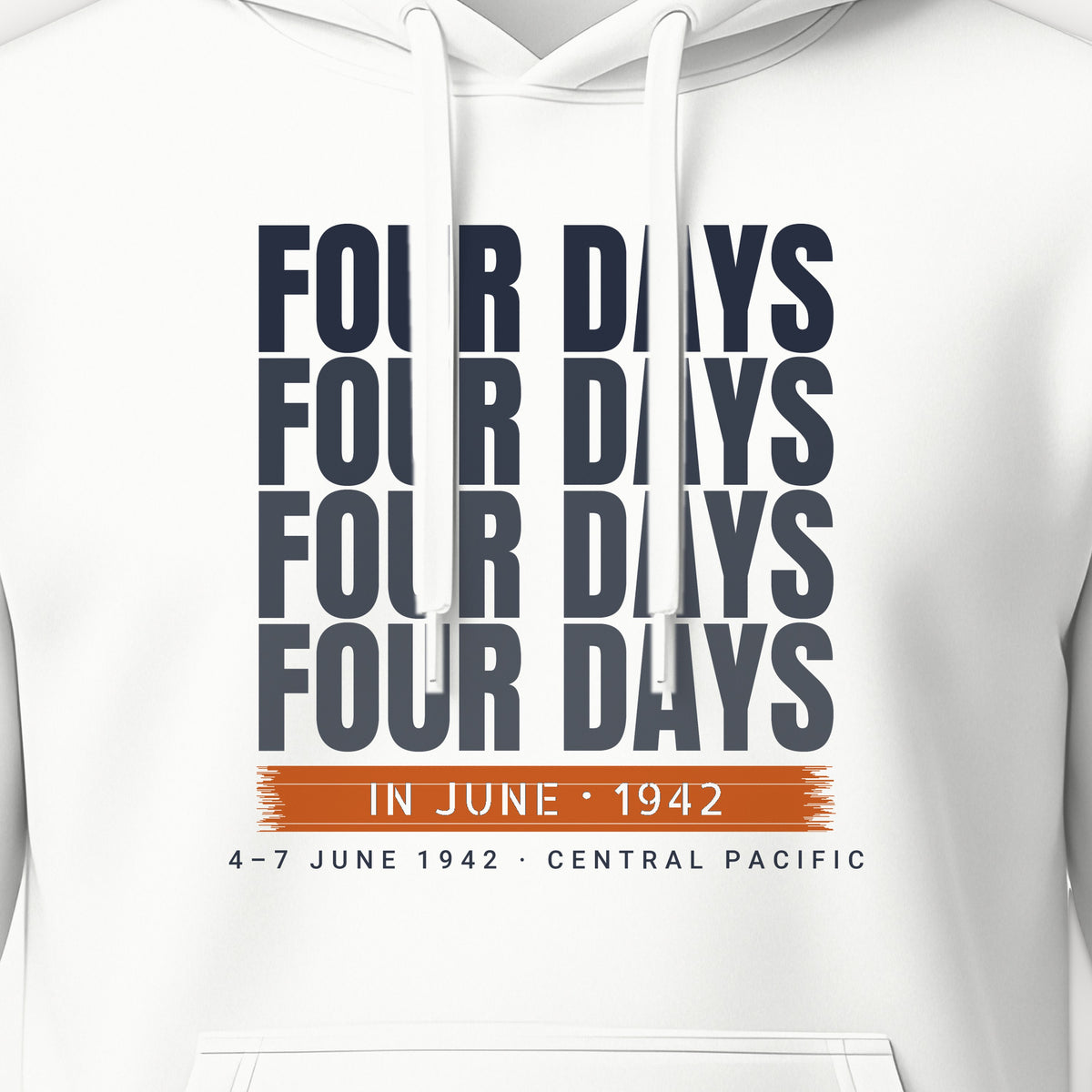 Four Days in June Echo Hoodie, front print detail