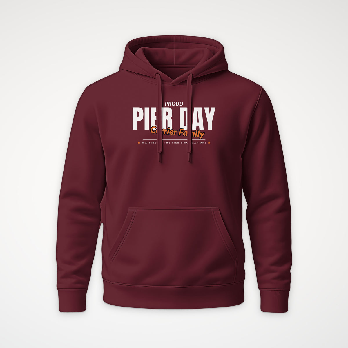 Pier Day Proud Carrier Family Hoodie in Burgundy