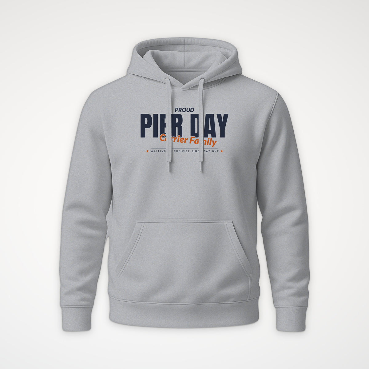 Pier Day Proud Carrier Family Hoodie in Heather Grey