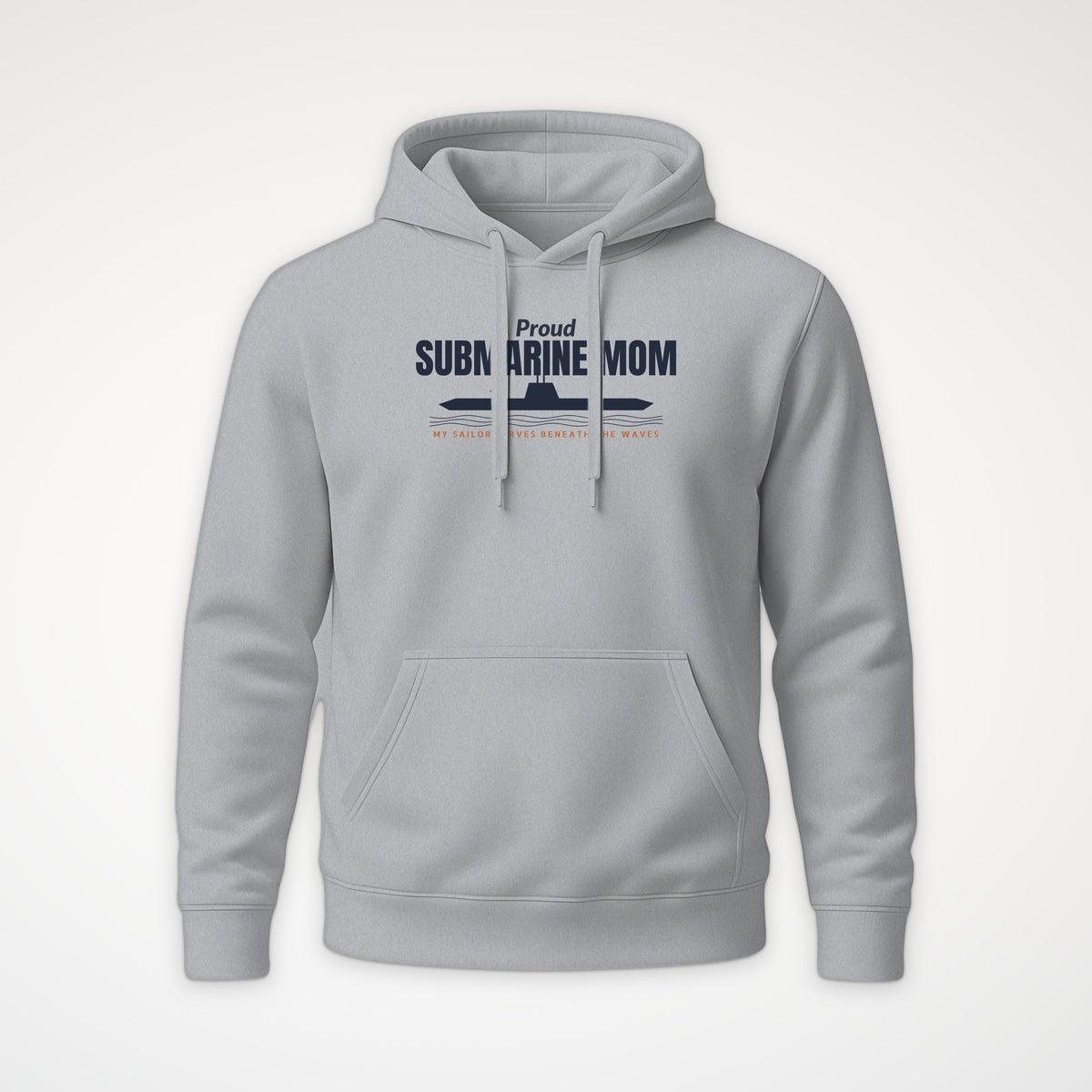 Proud Submarine Mom Hoodie in Heather Grey