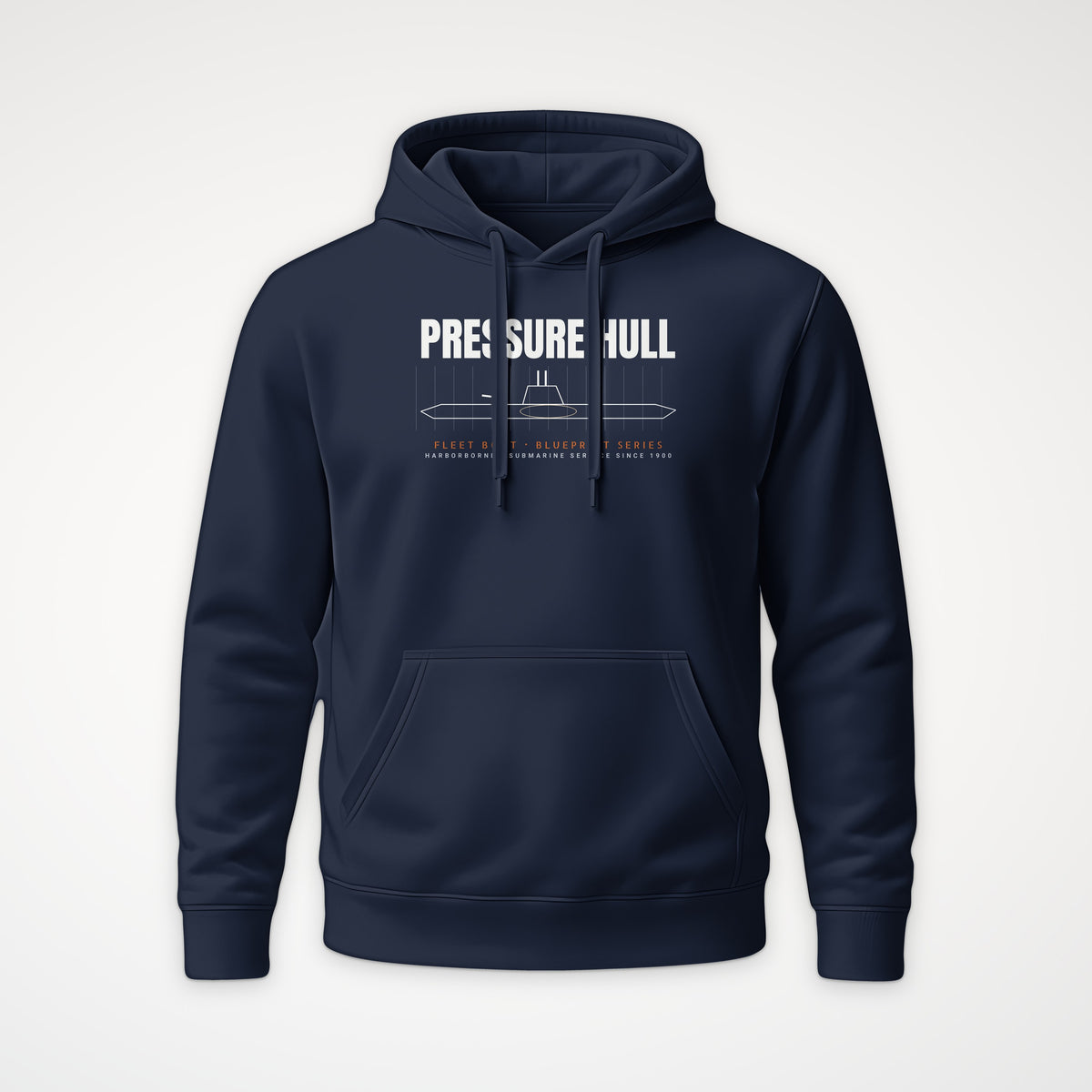 Pressure Hull Blueprint Hoodie in French Navy