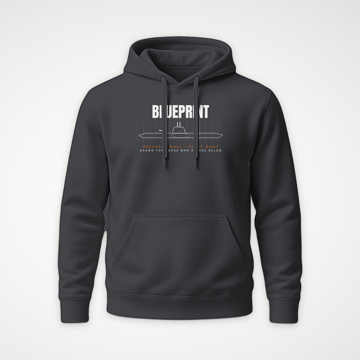 Pressure Hull Blueprint Served Below Hoodie in Anthracite