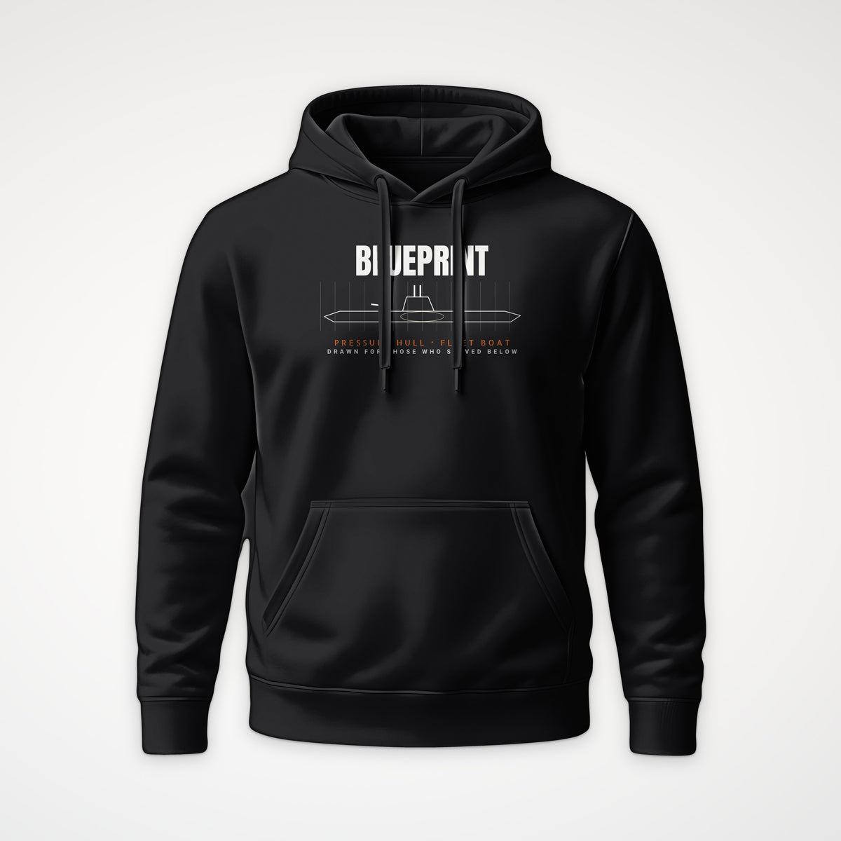 Pressure Hull Blueprint Served Below Hoodie in Black