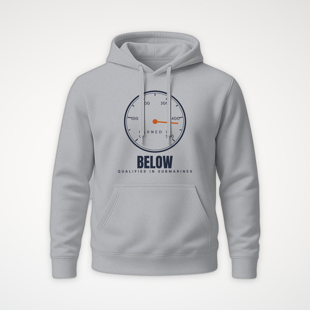 Qualified Below Earned It Hoodie in Heather Grey