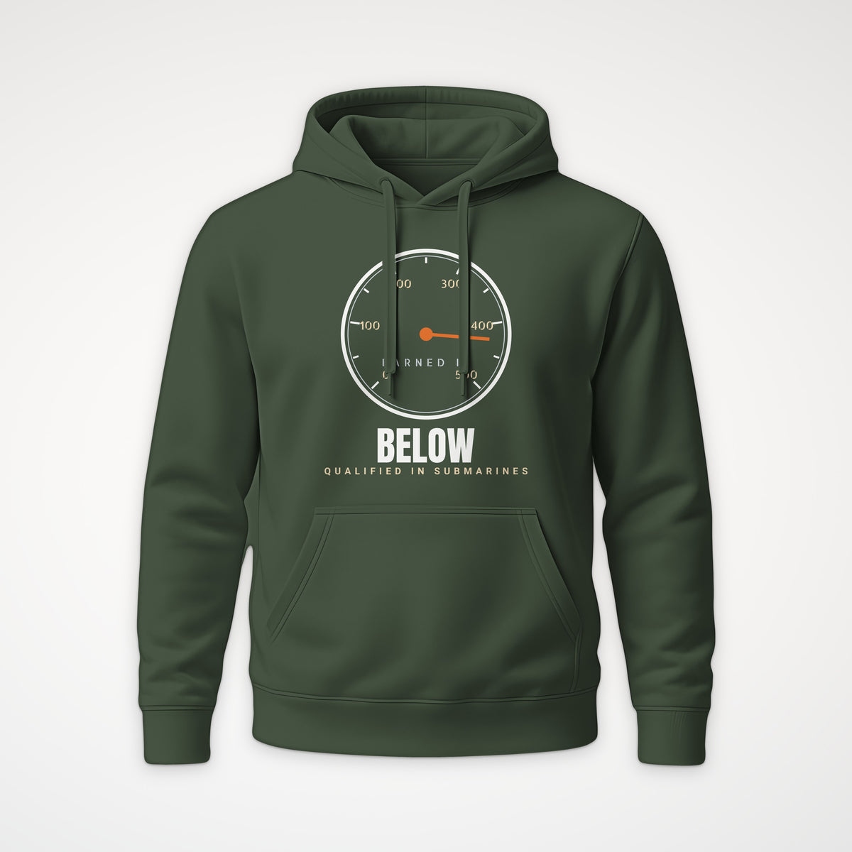 Qualified Below Earned It Hoodie in Olive