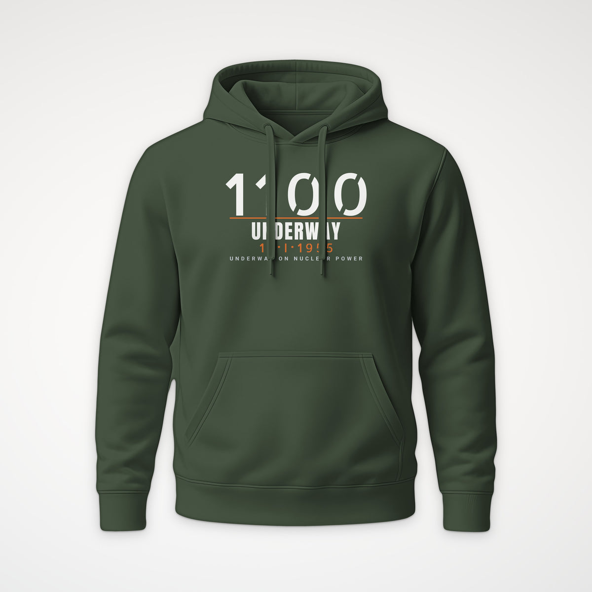 Underway on Nuclear Power 1100 Hoodie in Olive