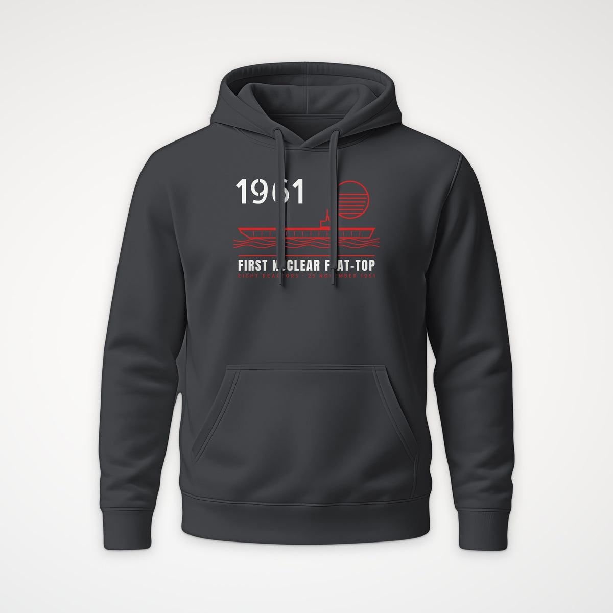 First Nuclear Flat-Top Line Art Hoodie in Anthracite