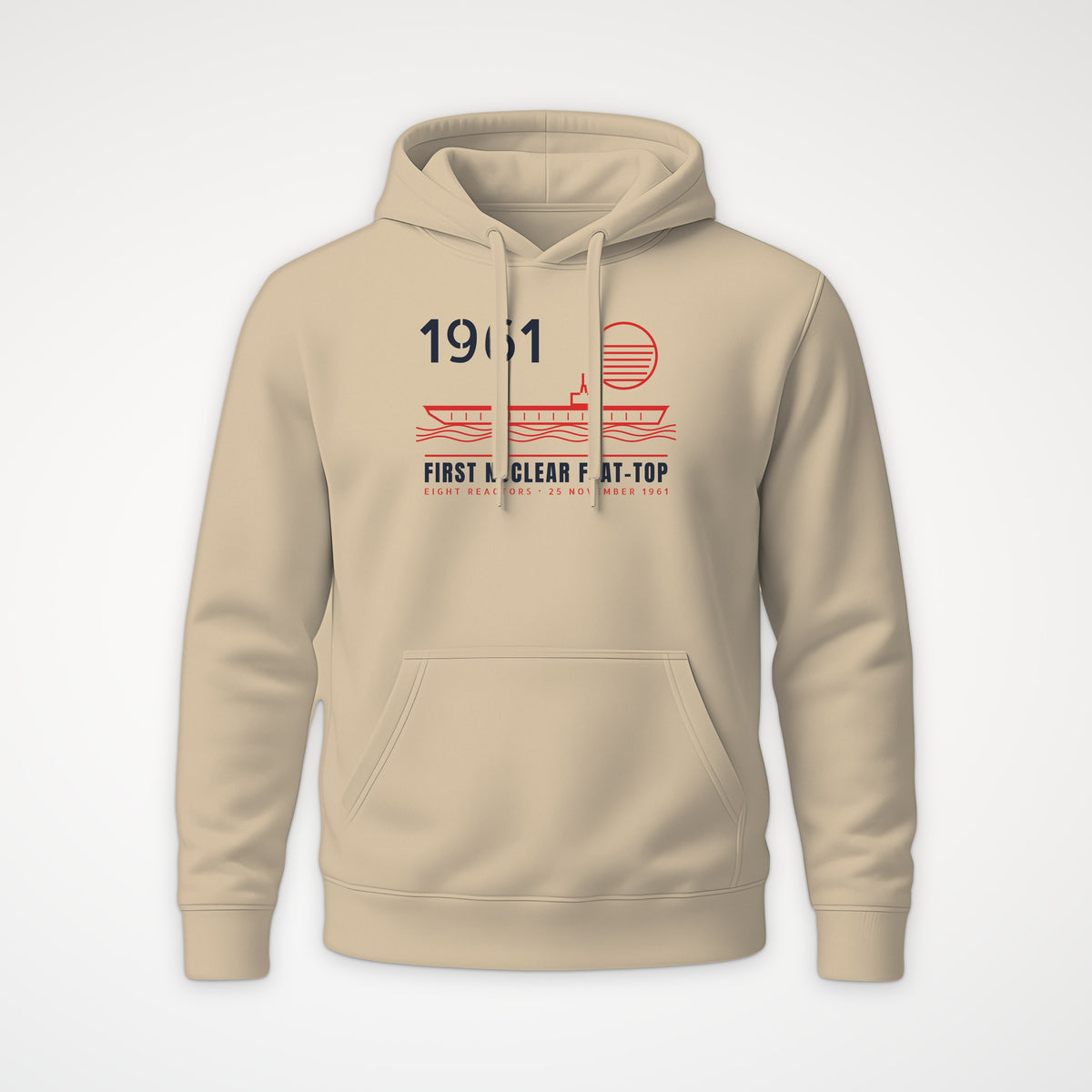 First Nuclear Flat-Top Line Art Hoodie in Desert Dust