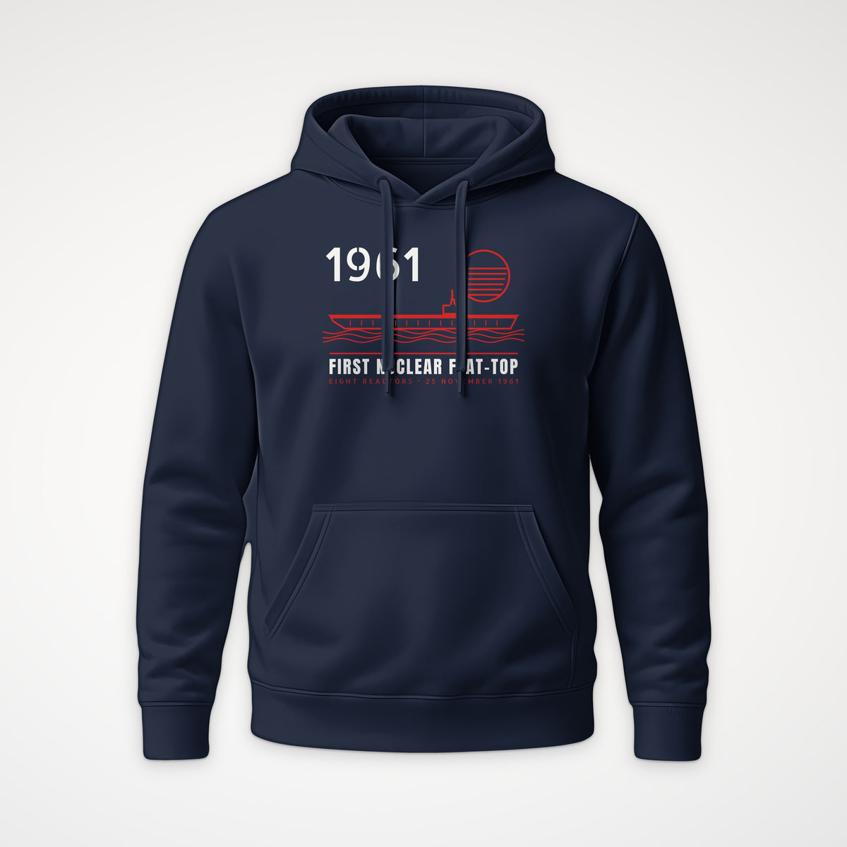 First Nuclear Flat-Top Line Art Hoodie in French Navy