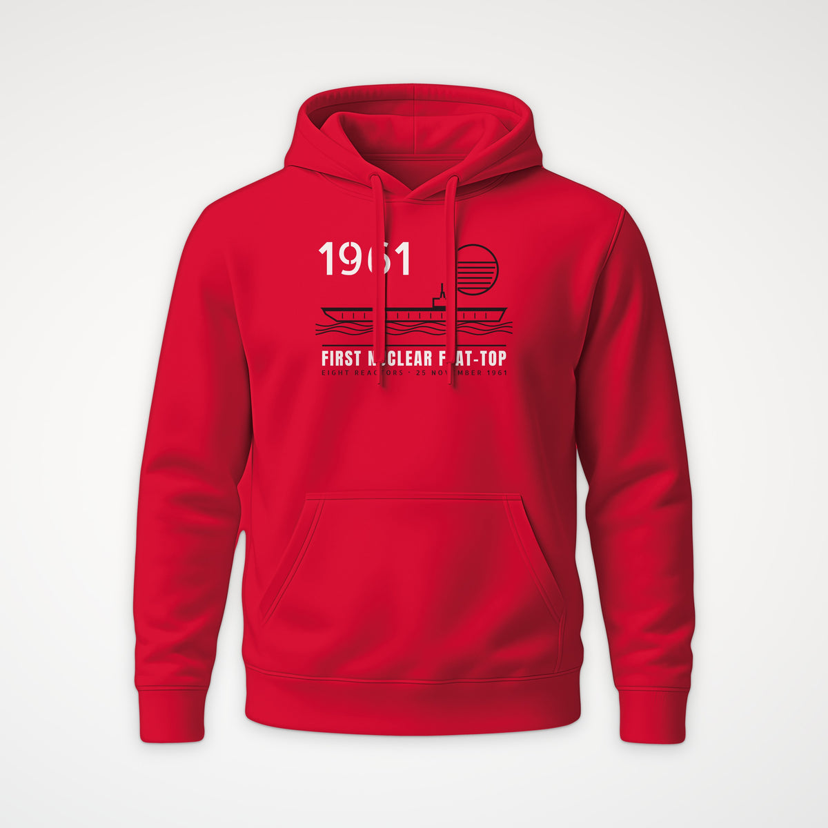 First Nuclear Flat-Top Line Art Hoodie in Red