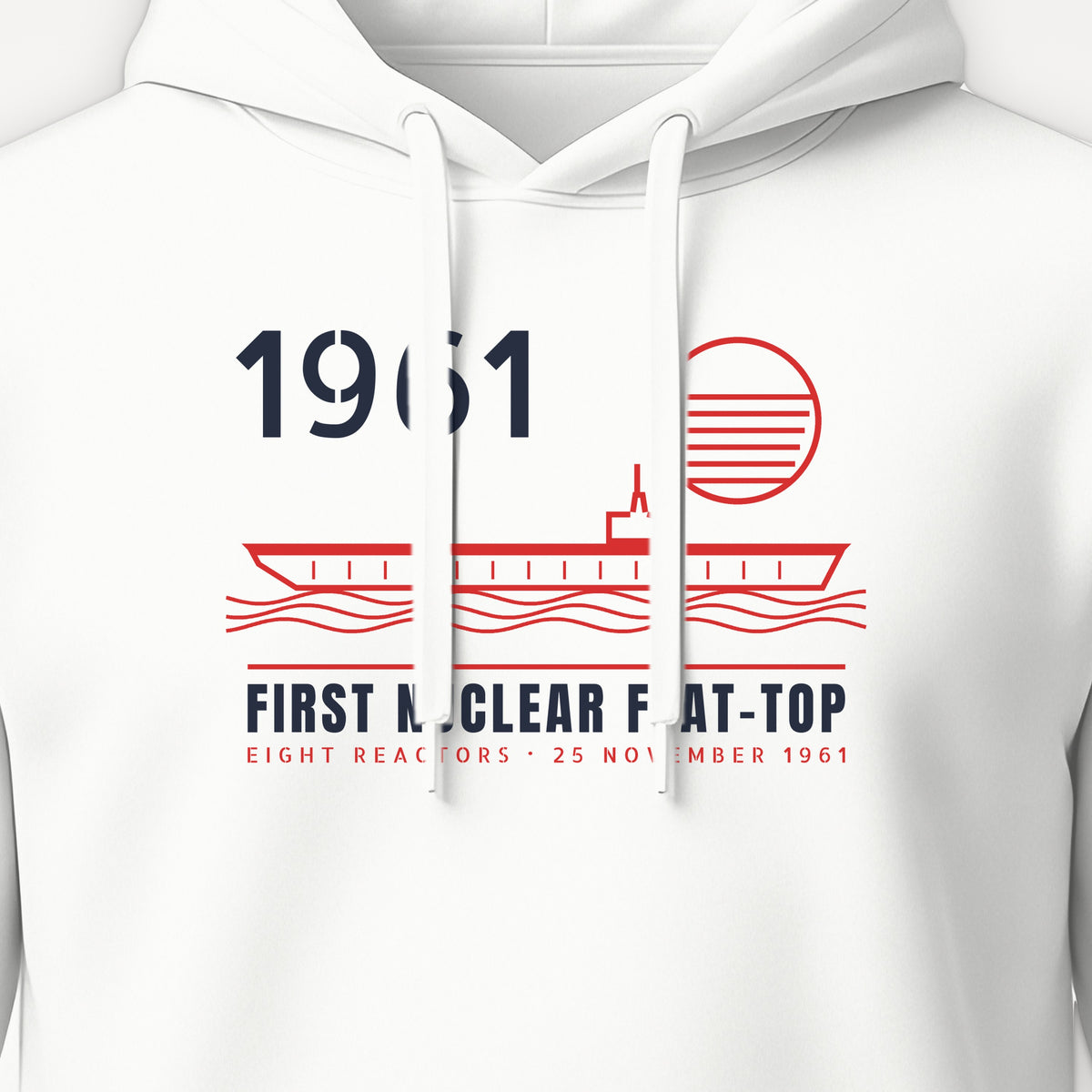 First Nuclear Flat-Top Line Art Hoodie, front print detail