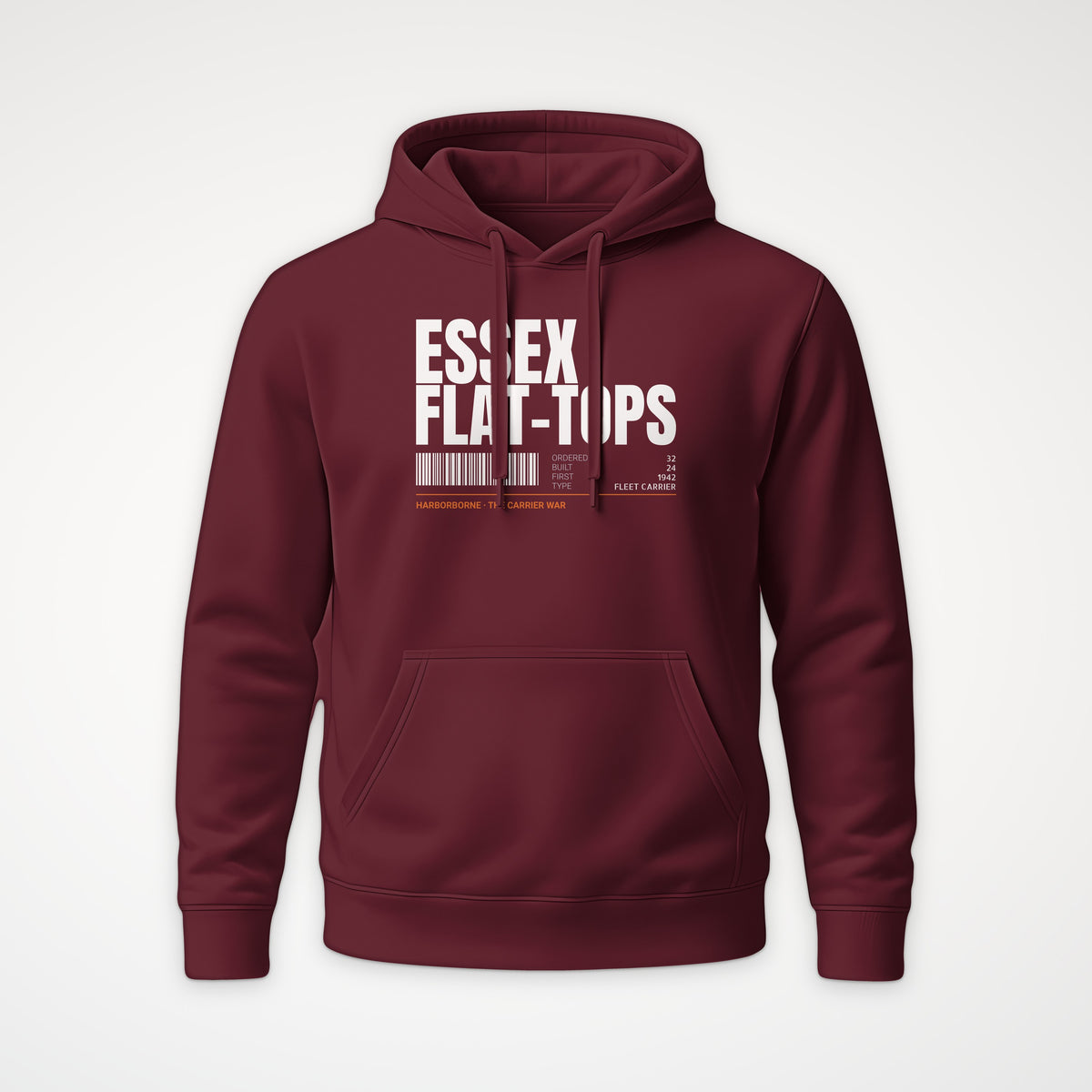 Essex Flat-Tops Tag Hoodie in Burgundy