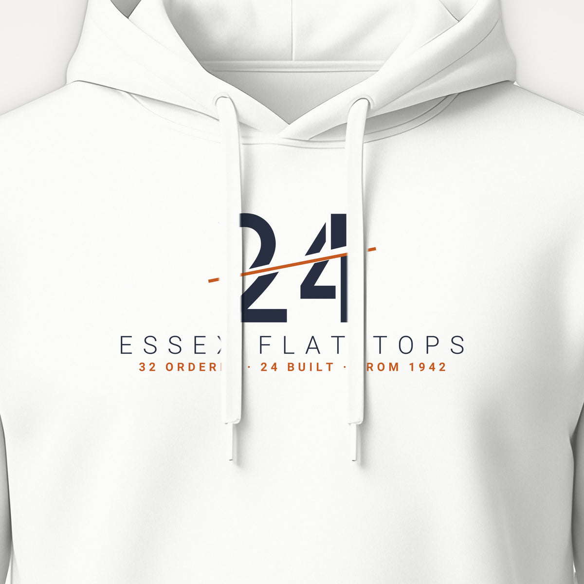 Essex Flat-Tops 24 Sliced Hoodie, front print detail