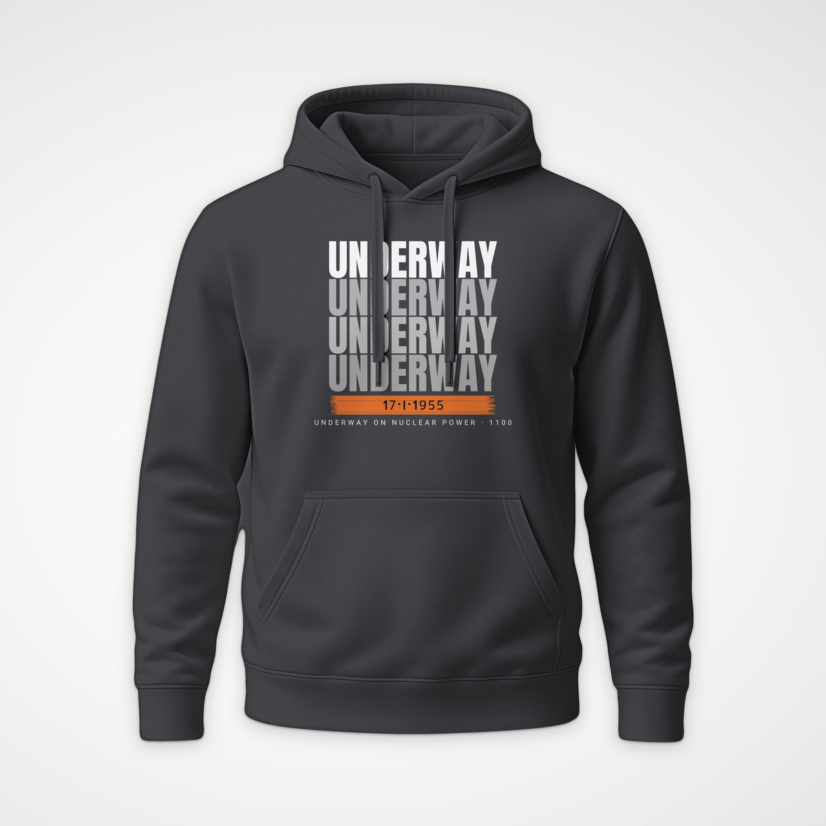 Underway on Nuclear Power Echo Hoodie in Anthracite