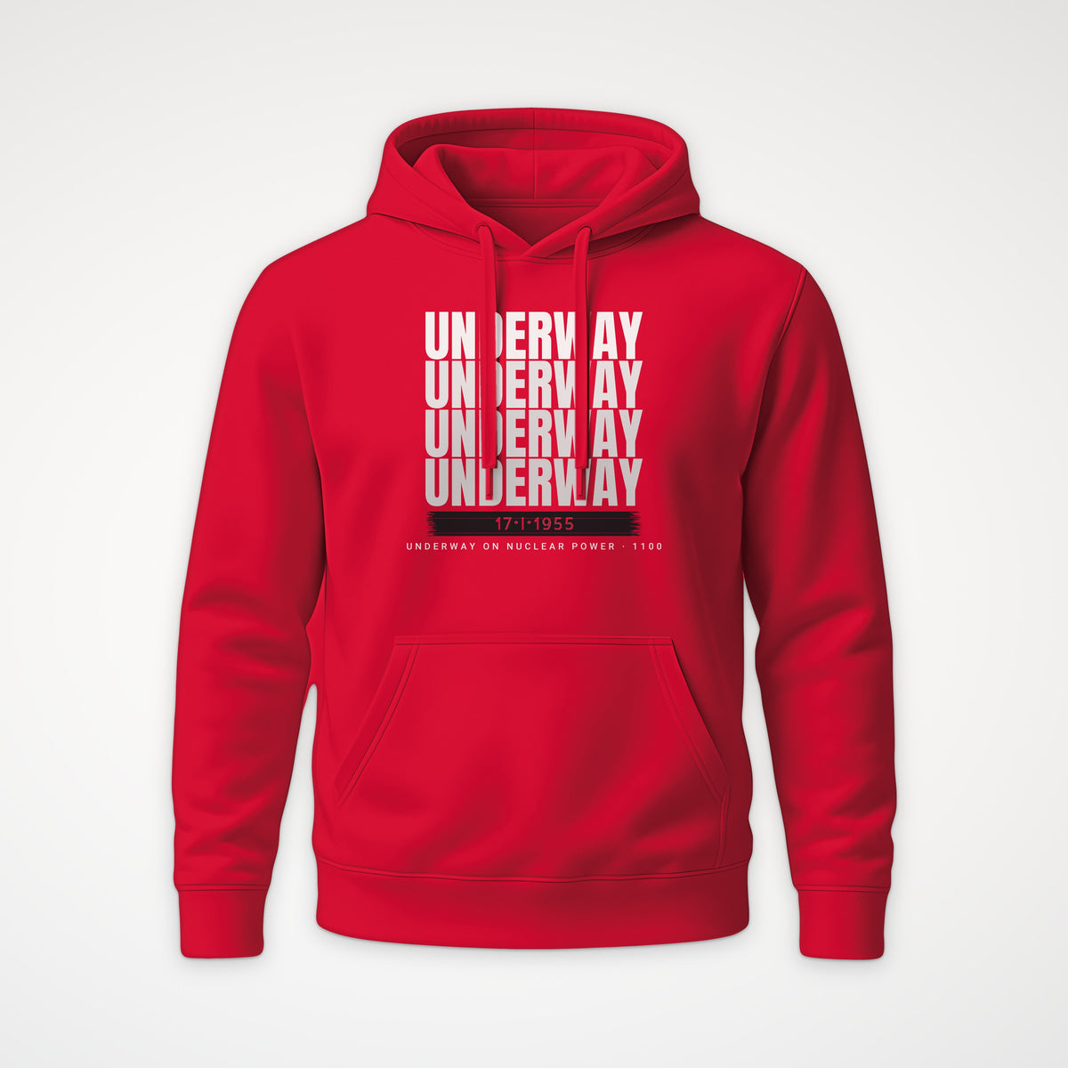Underway on Nuclear Power Echo Hoodie in Red