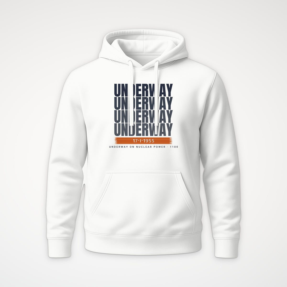 Underway on Nuclear Power Echo Hoodie in White