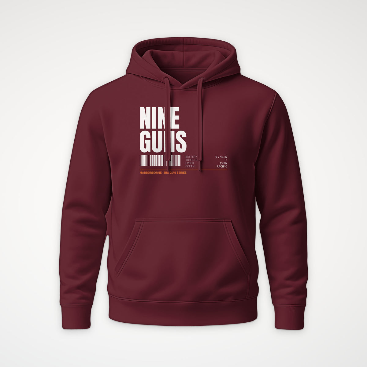 Nine Guns Pacific Tag Hoodie in Burgundy