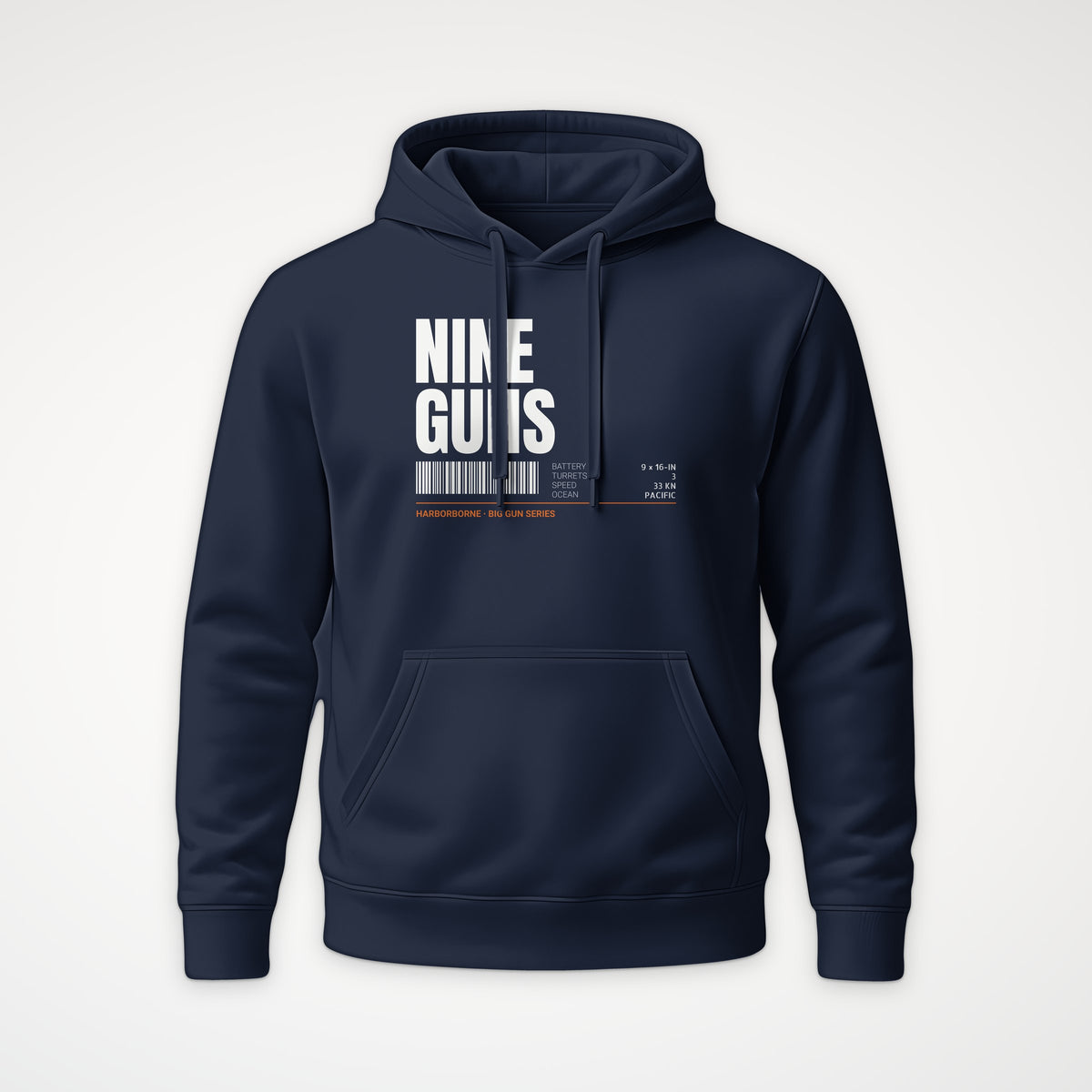 Nine Guns Pacific Tag Hoodie in French Navy