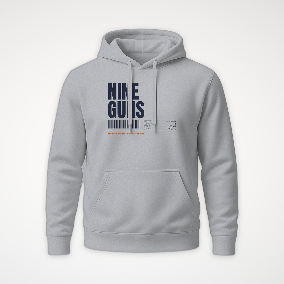 Nine Guns Pacific Tag Hoodie in Heather Grey