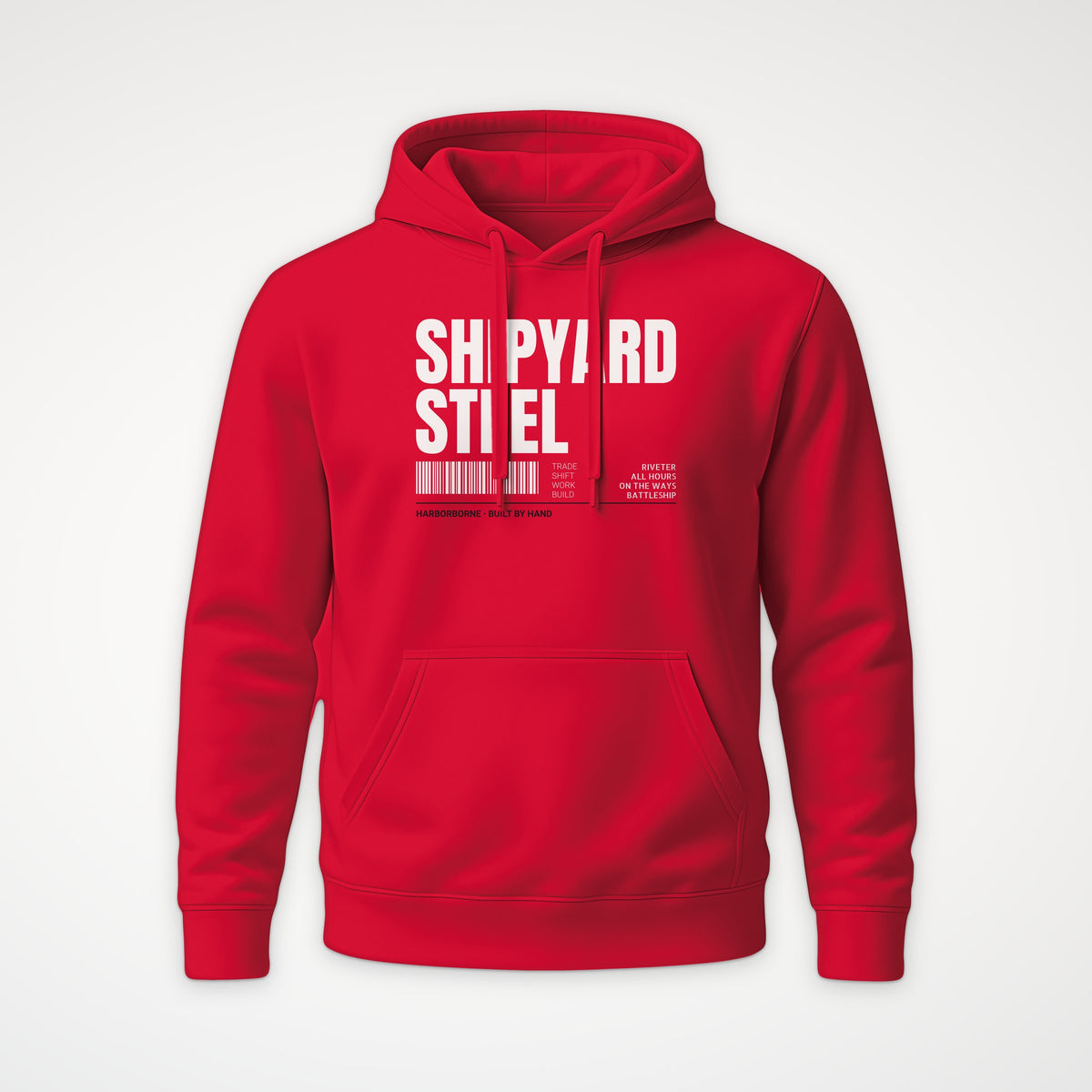 Shipyard Steel Tag Hoodie in Red