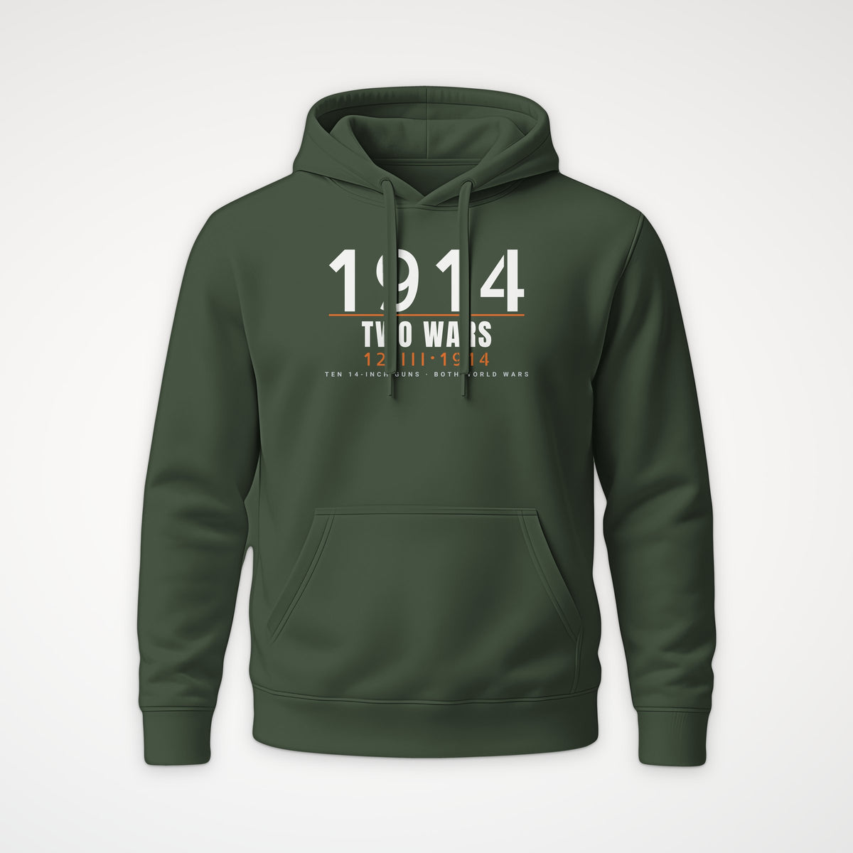 Two-War Battleship Timestamp Hoodie in Olive