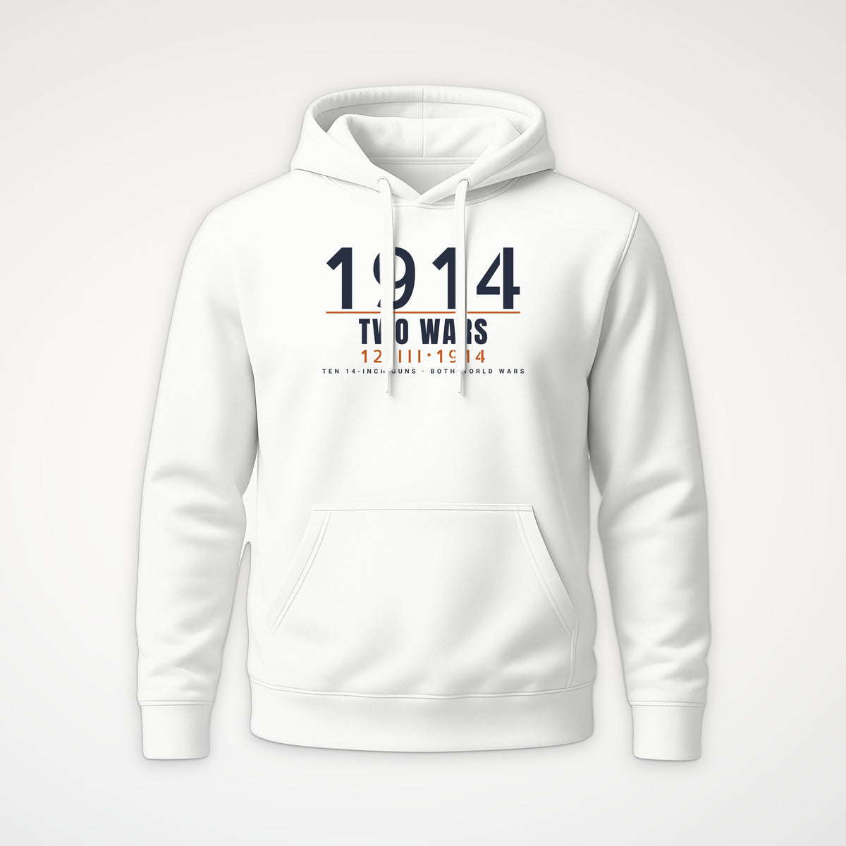 Two-War Battleship Timestamp Hoodie in White