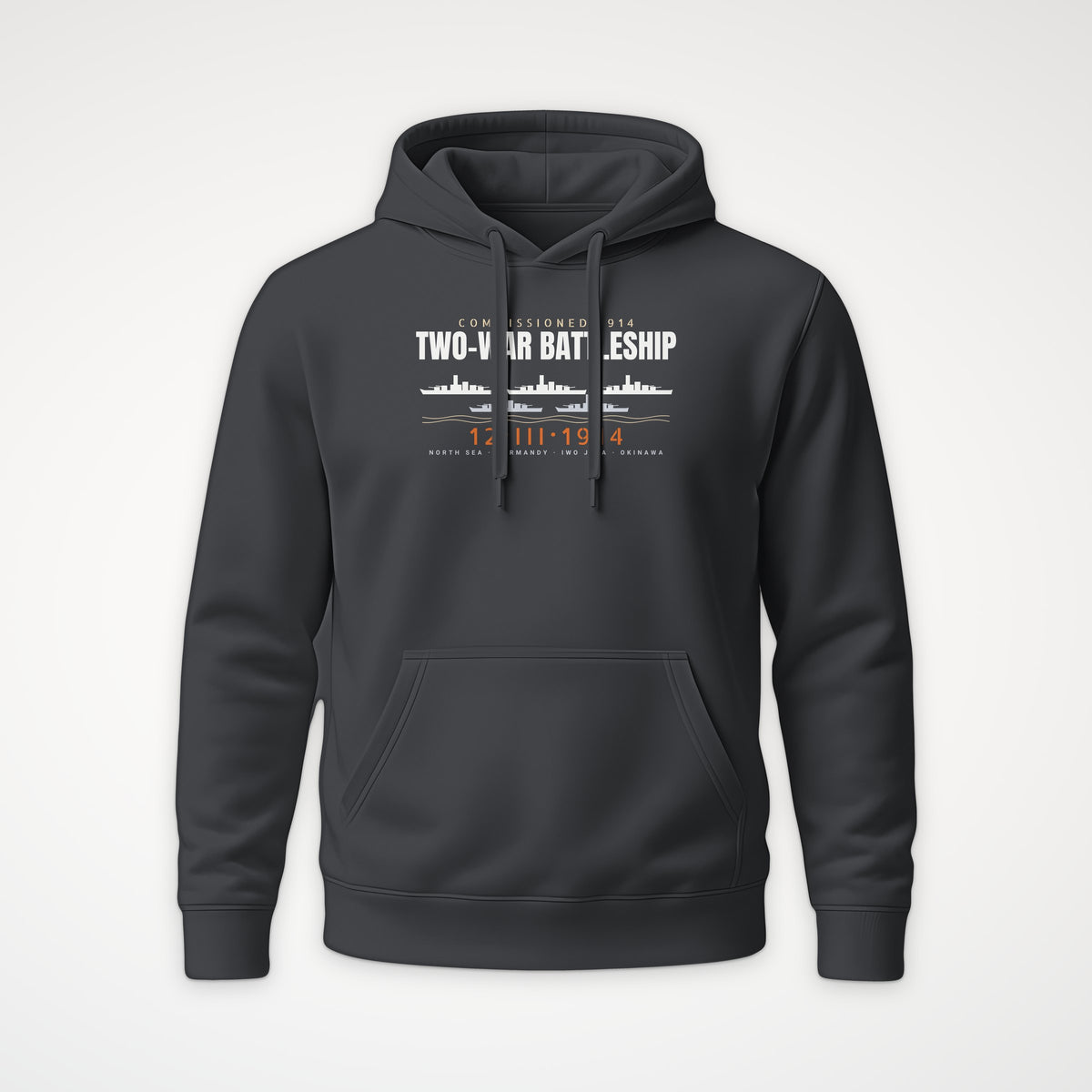 Two-War Battleship Row Hoodie in Anthracite