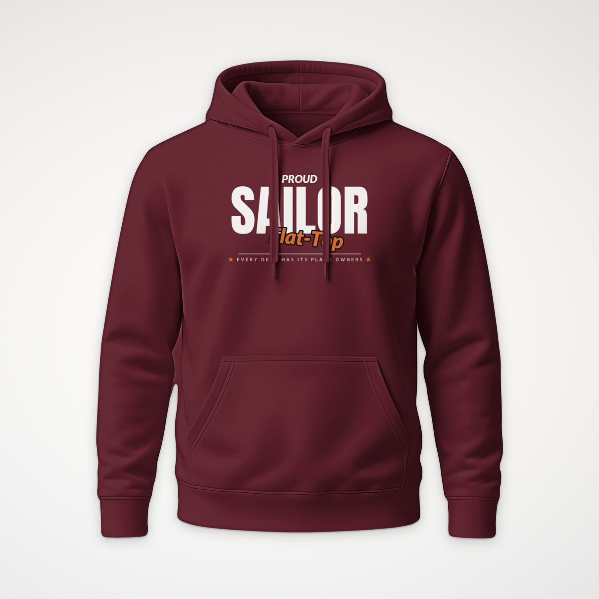 Flat-Top Sailor Club Hoodie in Burgundy