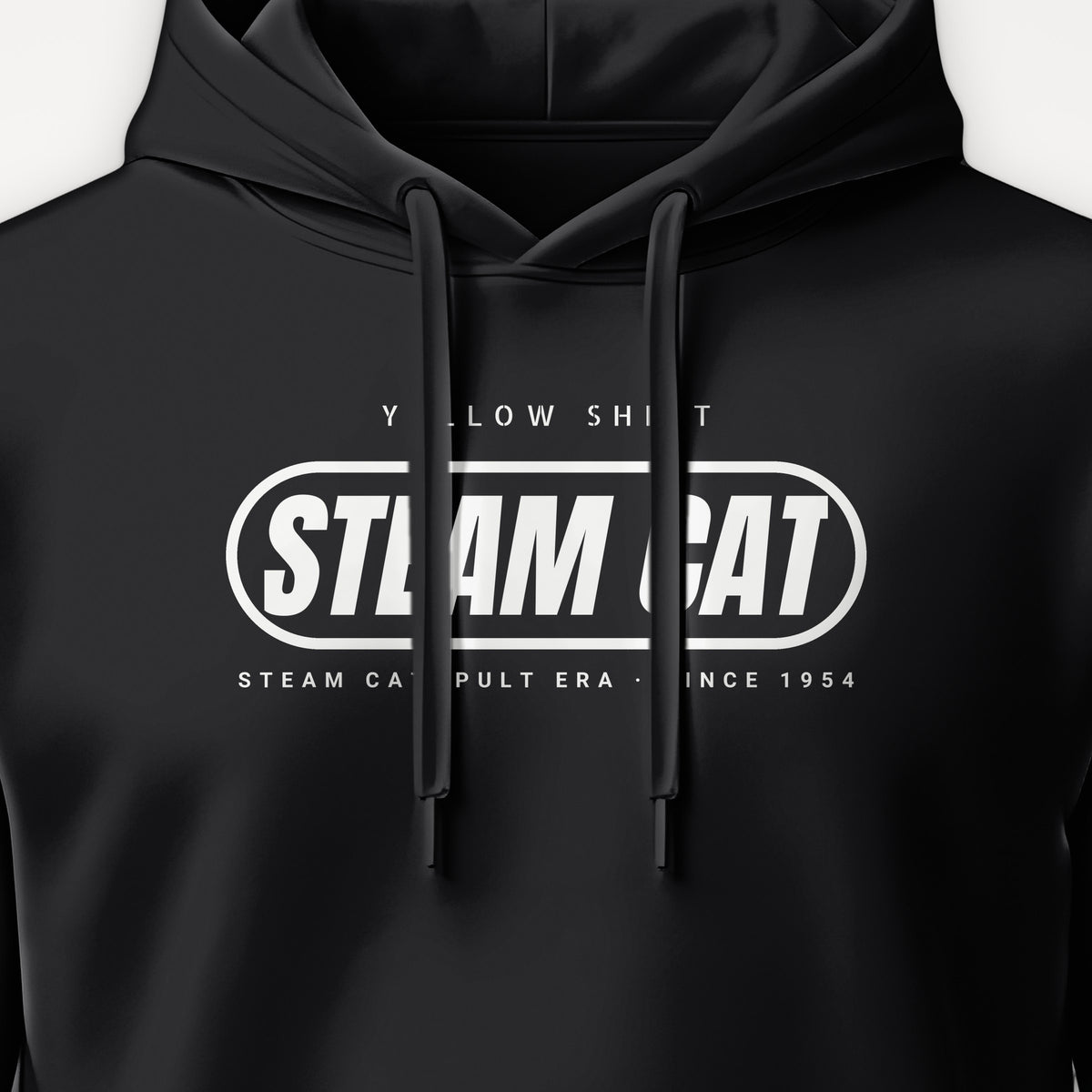 Steam Cat Era Pill Hoodie, front print detail