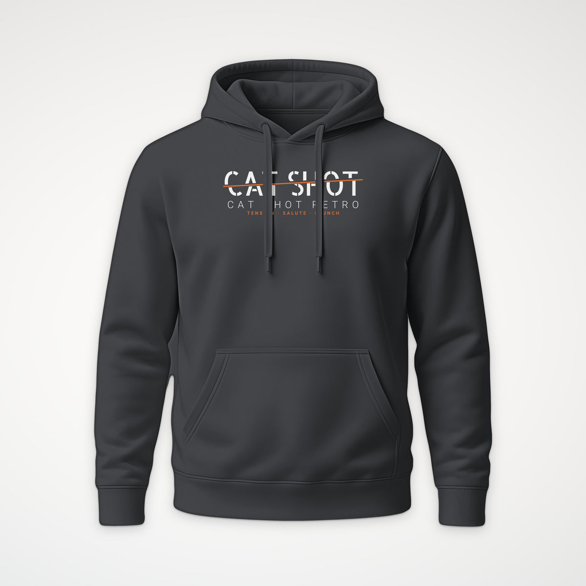 Cat Shot Retro Sliced Hoodie in Anthracite