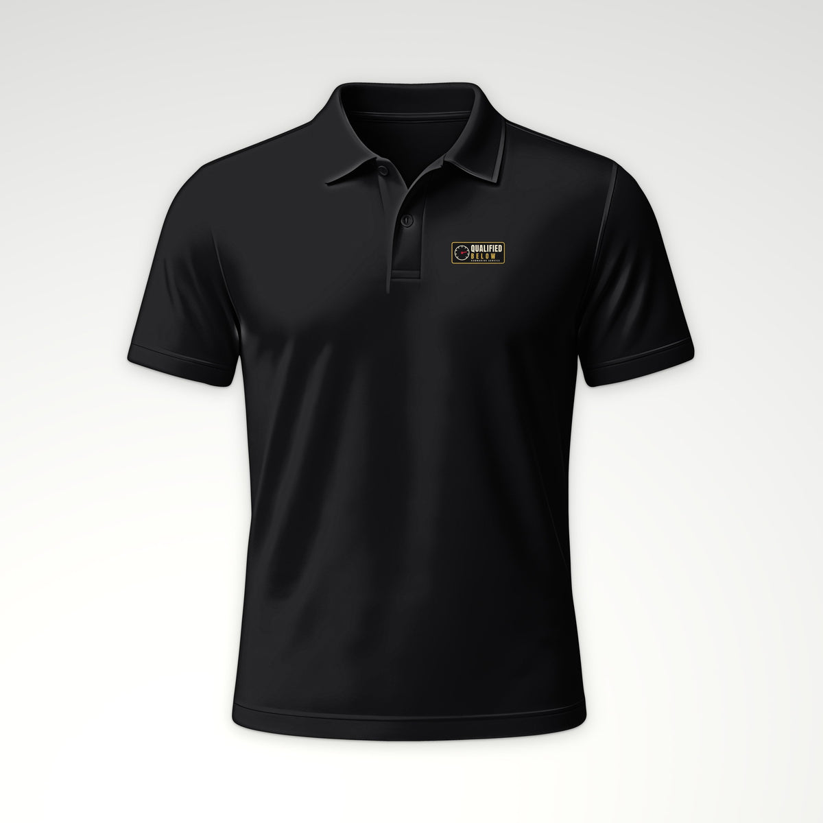 Qualified Below Patch Polo in Black