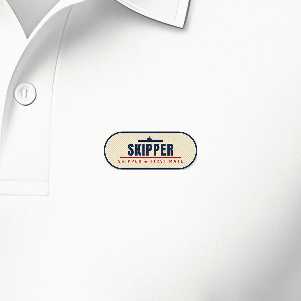 Skipper and First Mate Skipper Polo, left-chest detail