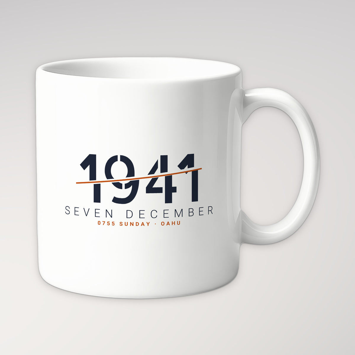 Seven December 1941 Sliced Mug in white