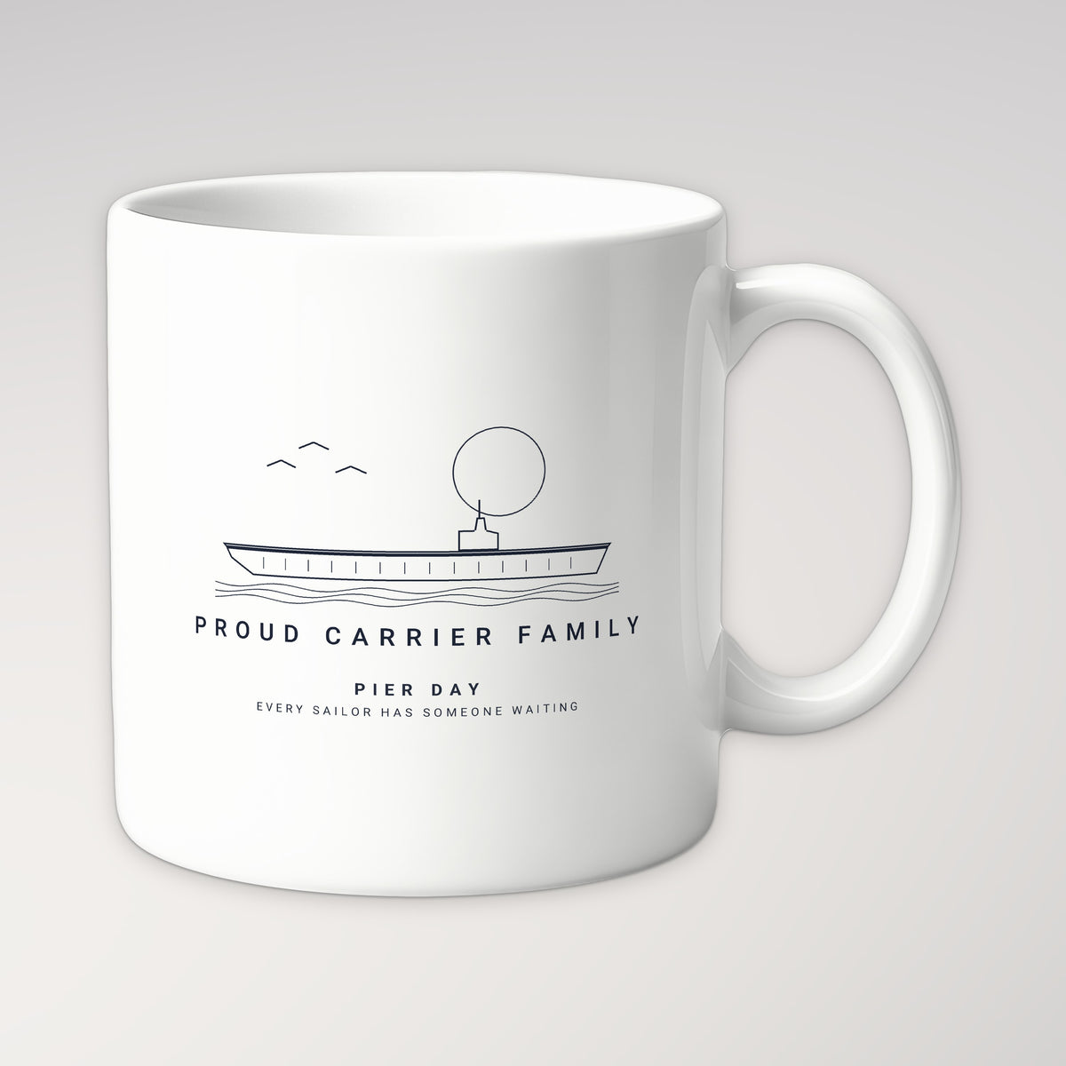 Pier Day Proud Carrier Family Mug in white