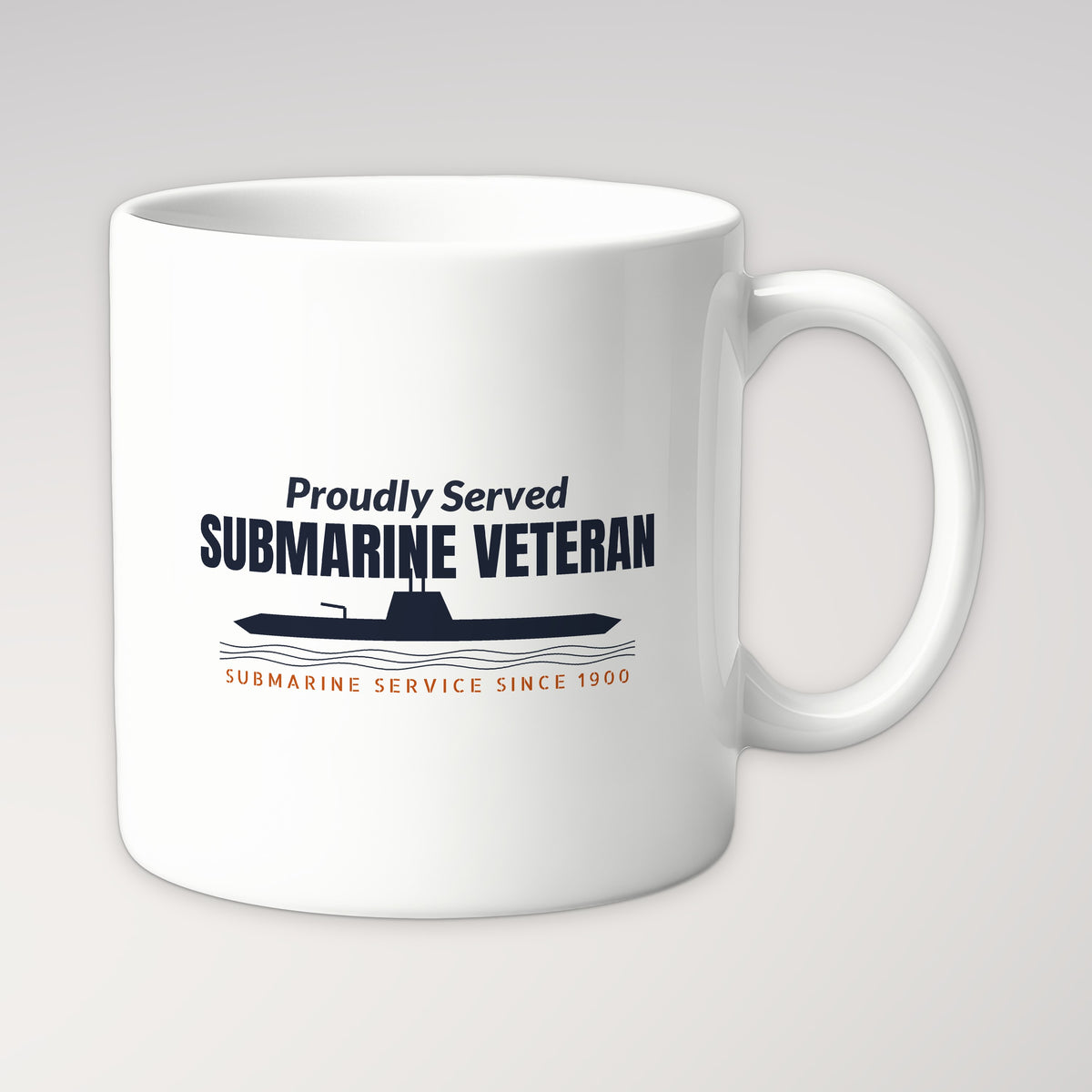 Proudly Served Submarine Veteran Mug in white