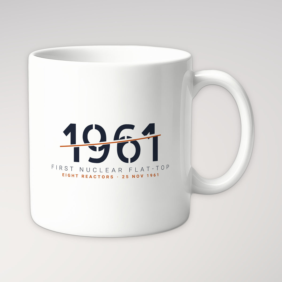 First Nuclear Flat-Top 1961 Sliced Mug in white