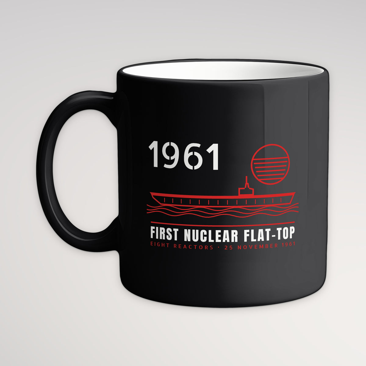 First Nuclear Flat-Top Line Art Mug