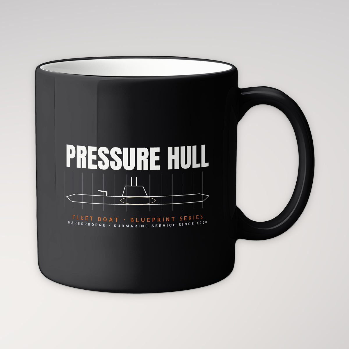 Pressure Hull Blueprint Mug in black