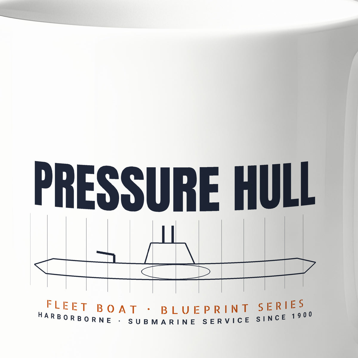 Pressure Hull Blueprint Mug, print detail