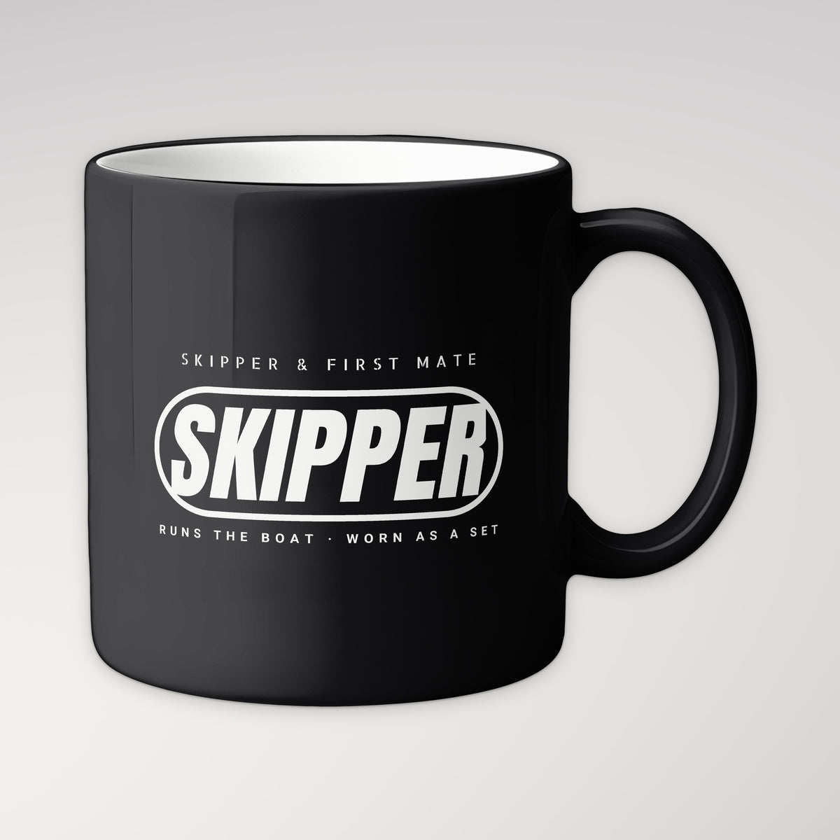Skipper and First Mate Skipper Mug in black