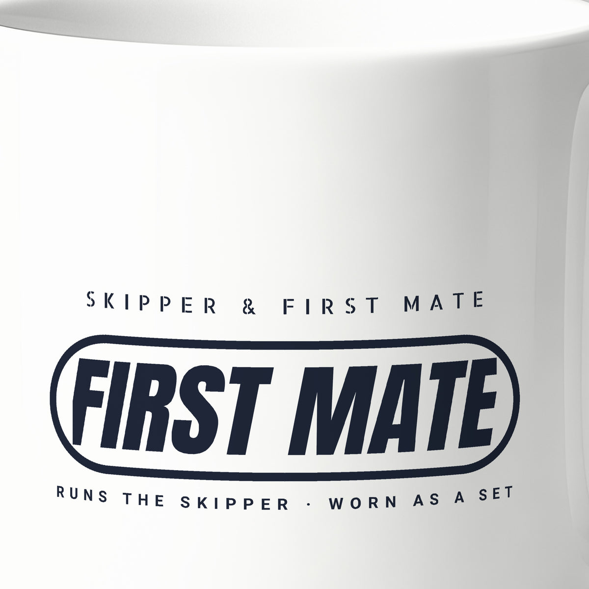 Skipper and First Mate First Mate Mug, print detail