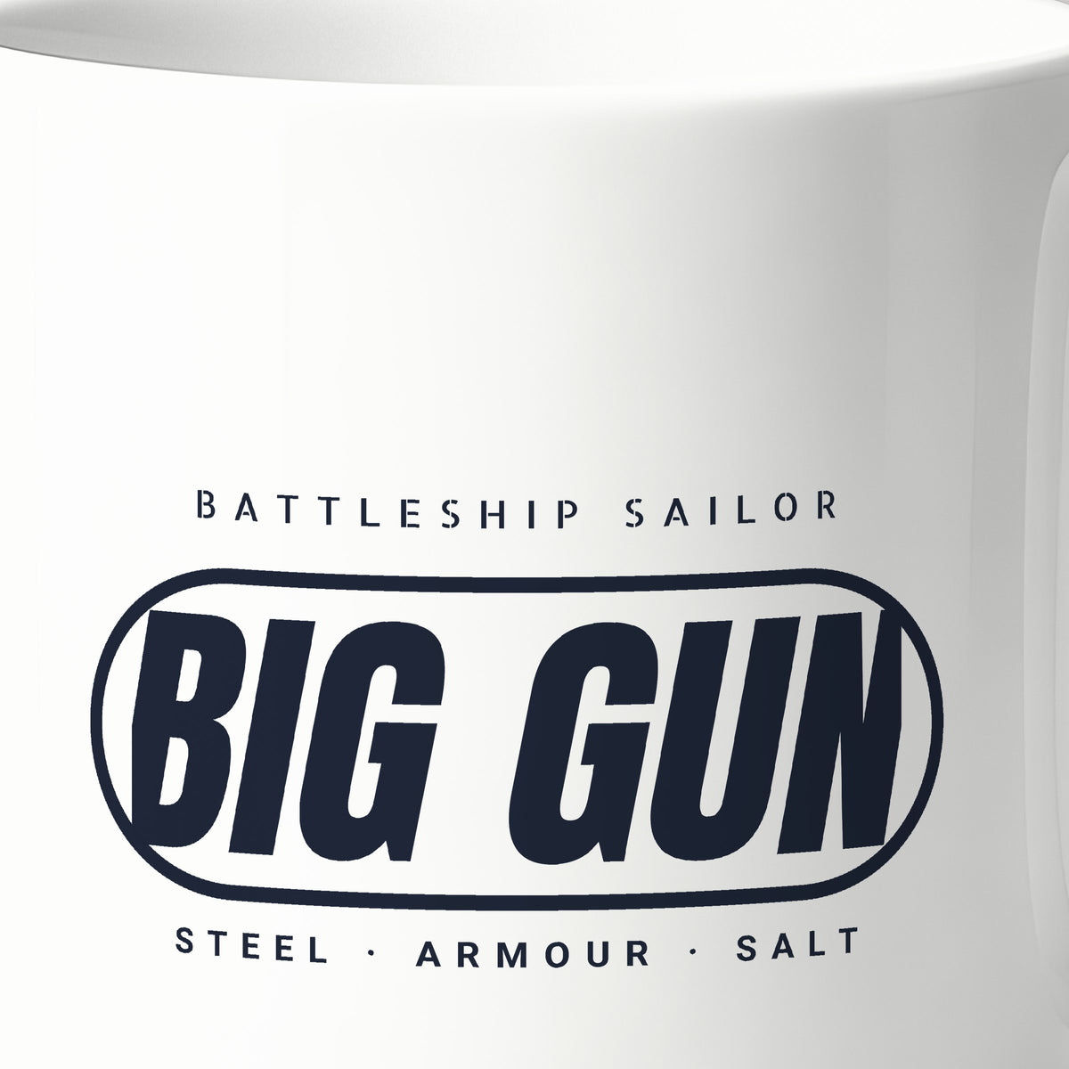 Big Gun Era Pill Mug, print detail