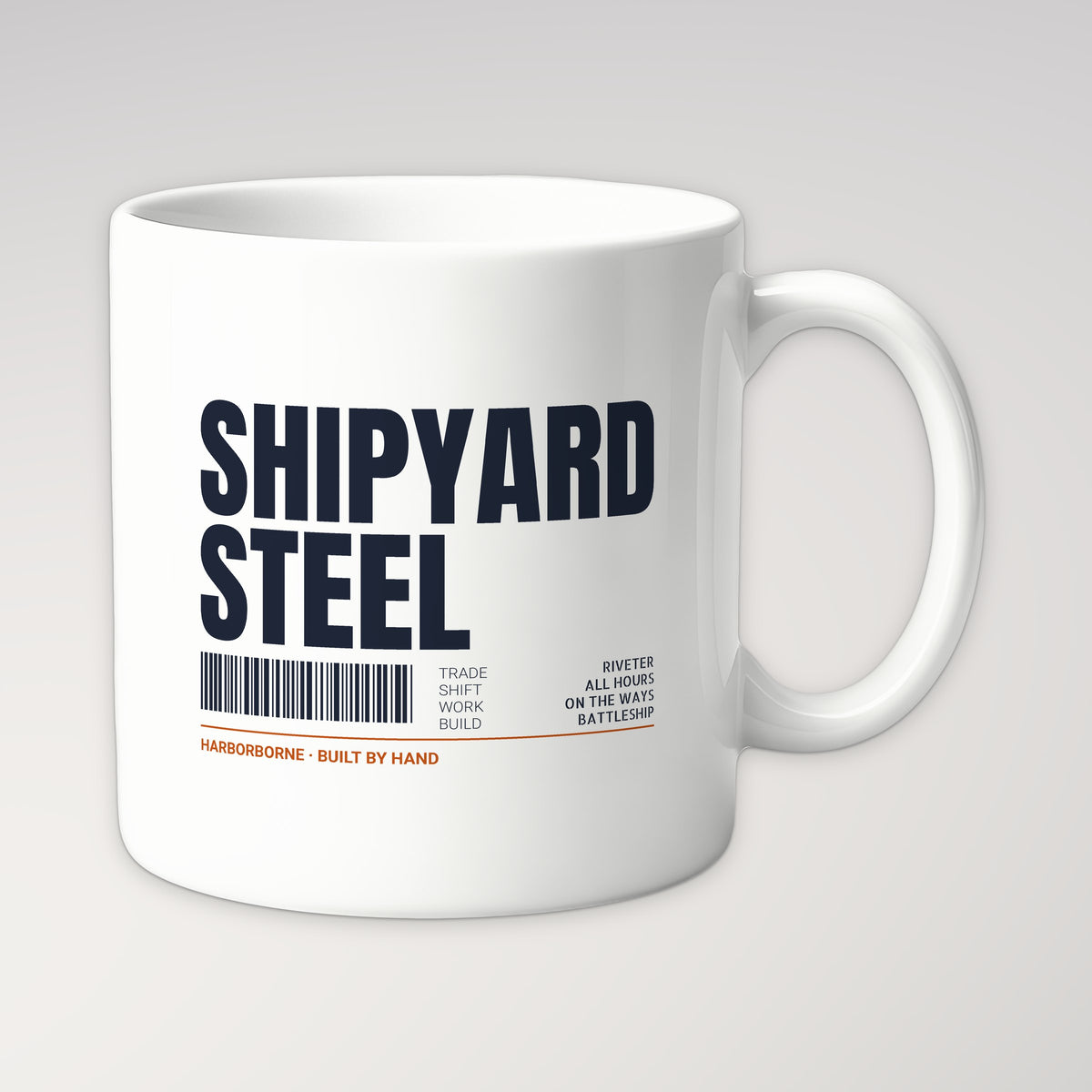 Shipyard Steel Tag Mug in white